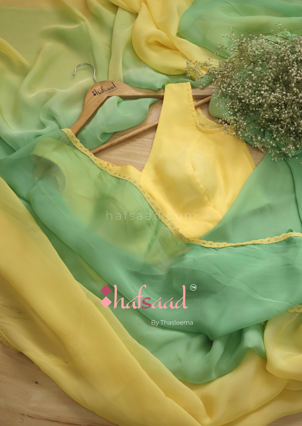 Alia- pure hand-dyed saree (Yellow)