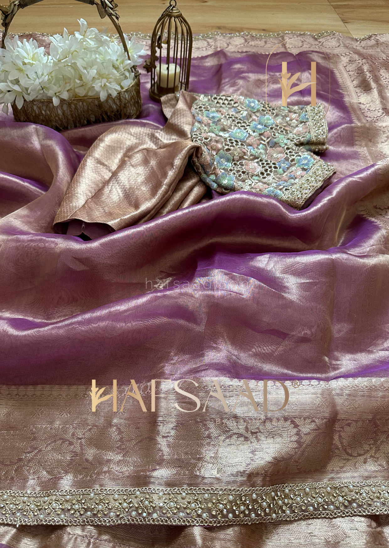 Noor- Pure tissue silk saree (Purple)