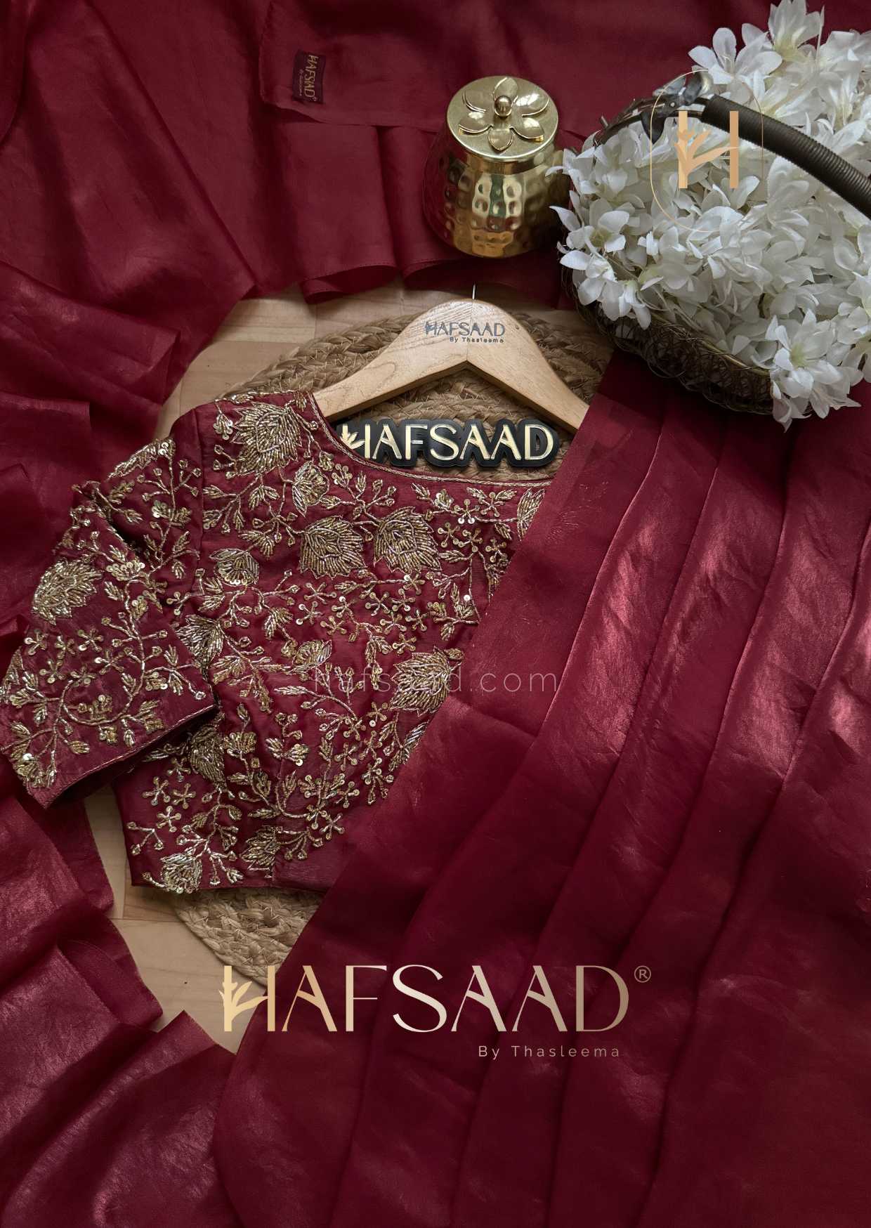 Khushi - Stardust satin saree (Maroon)