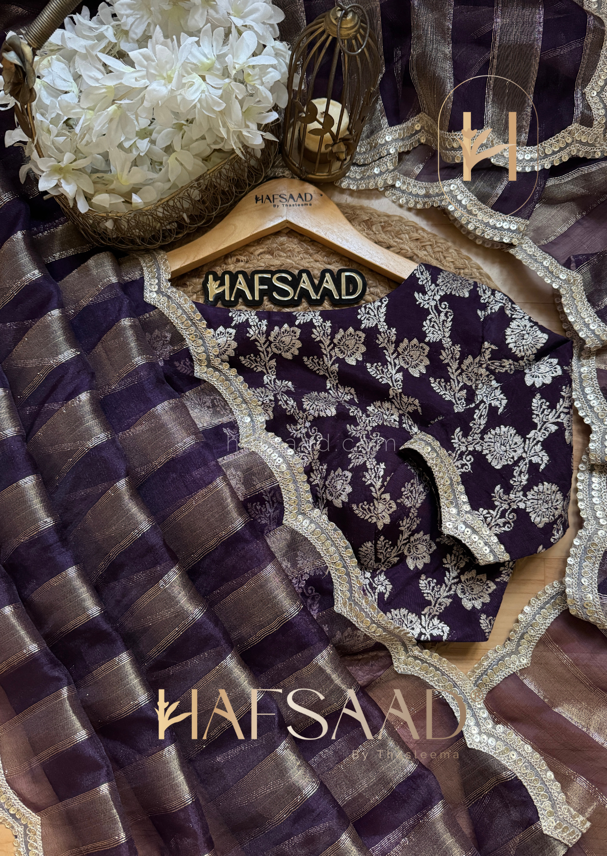 Neha - Soft tissue saree (Purple)