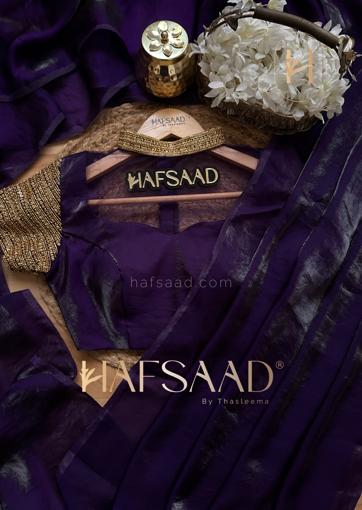 Tara - Artisanal handwork saree (Purple)