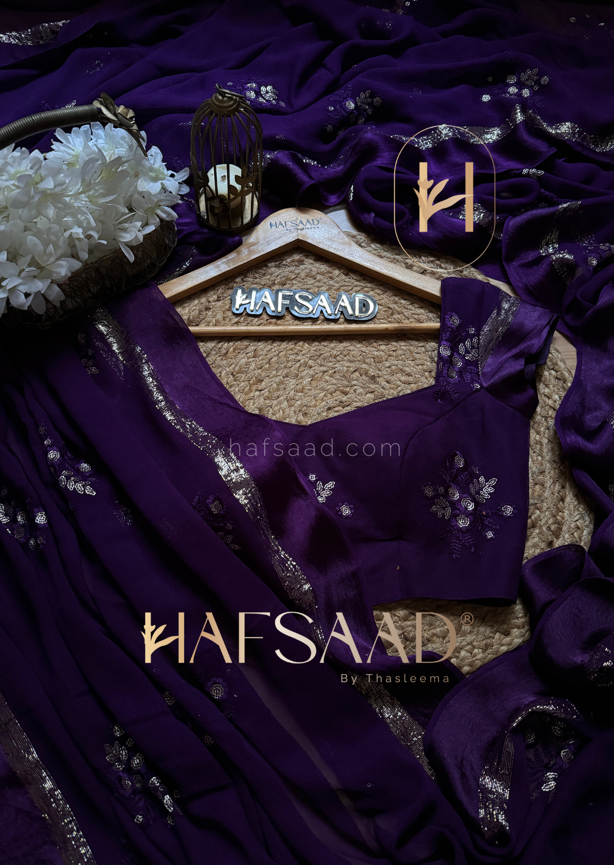 Chandini- Pure viscose saree (Purple)