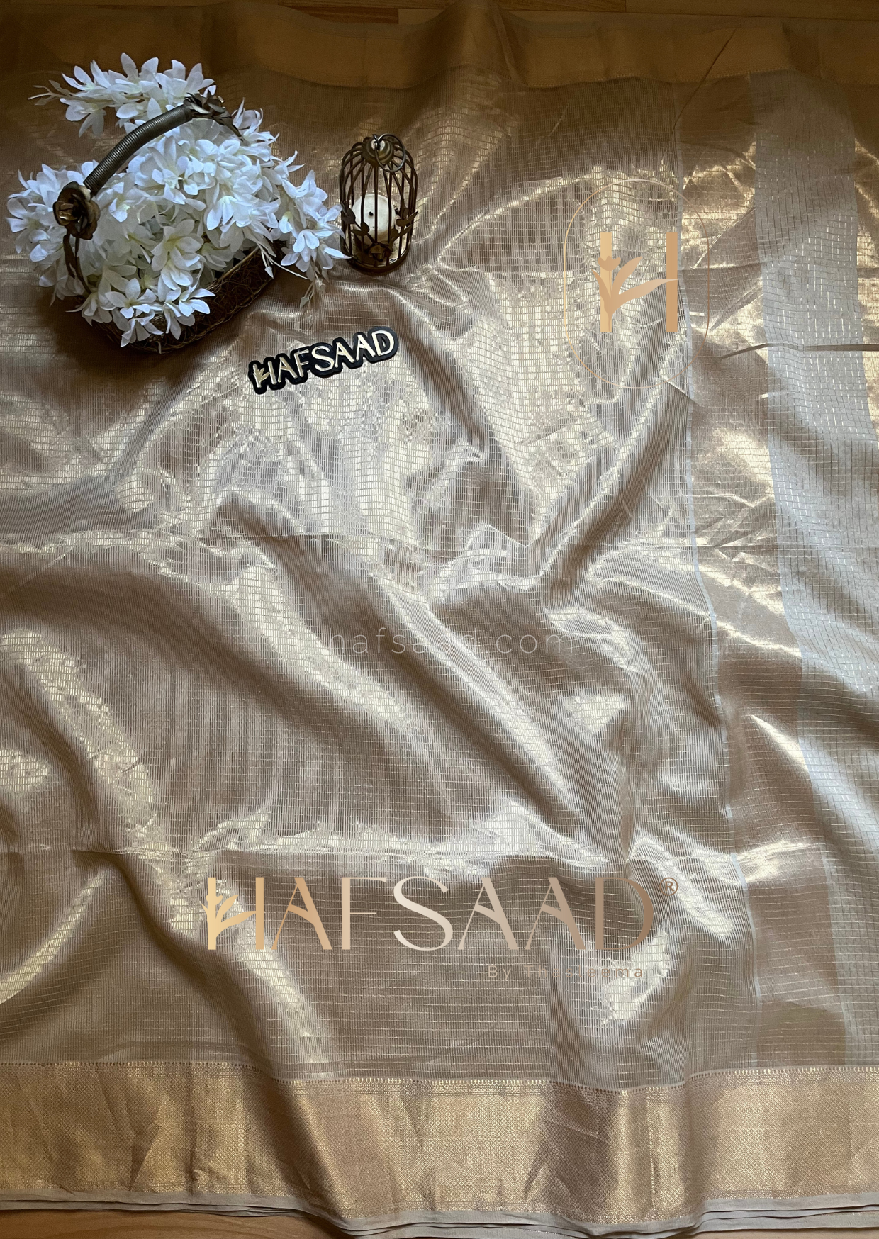 Thara - Pure maheshwari silk saree ( Tan )