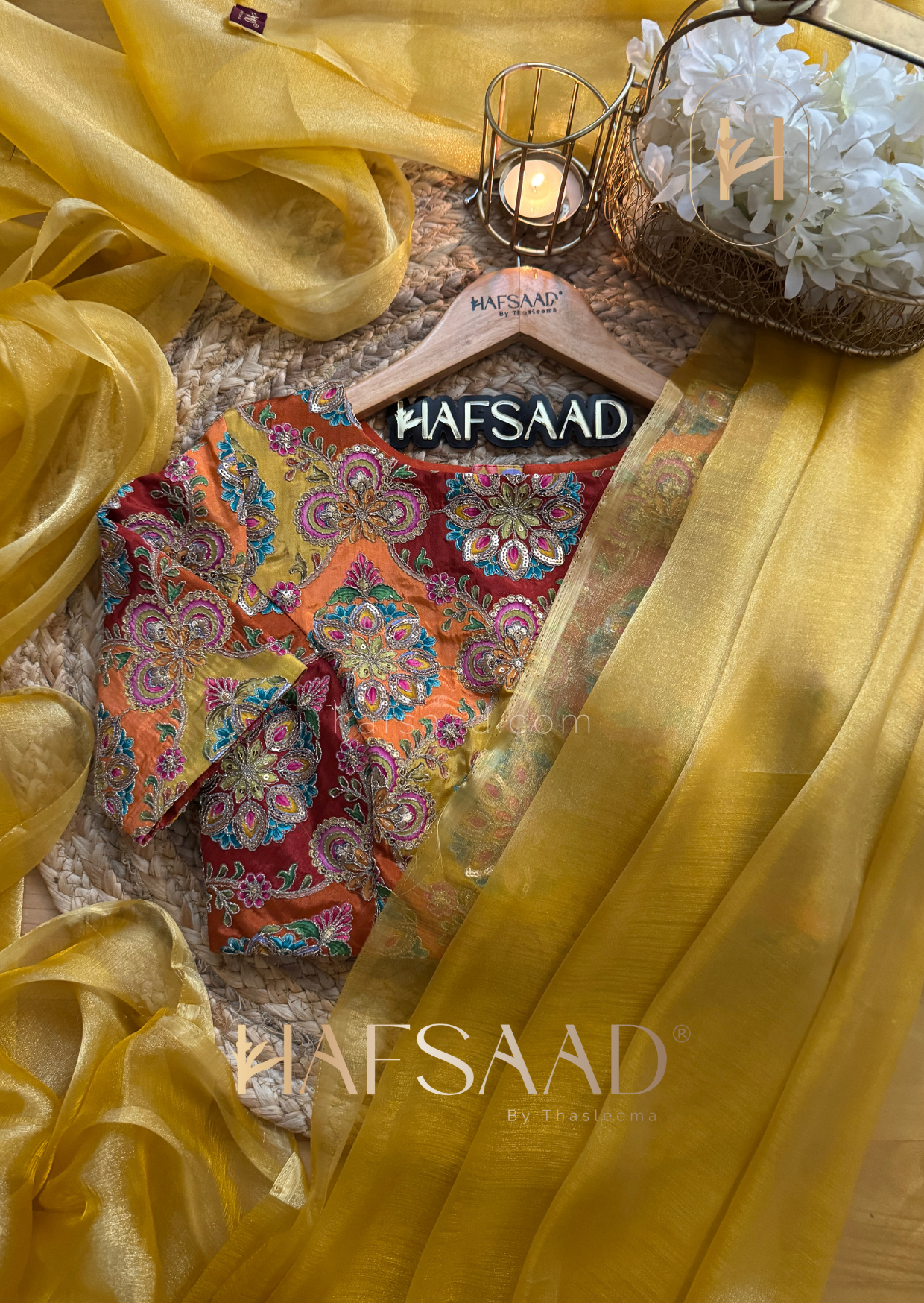 Anya - Soft tissue saree (Yellow)