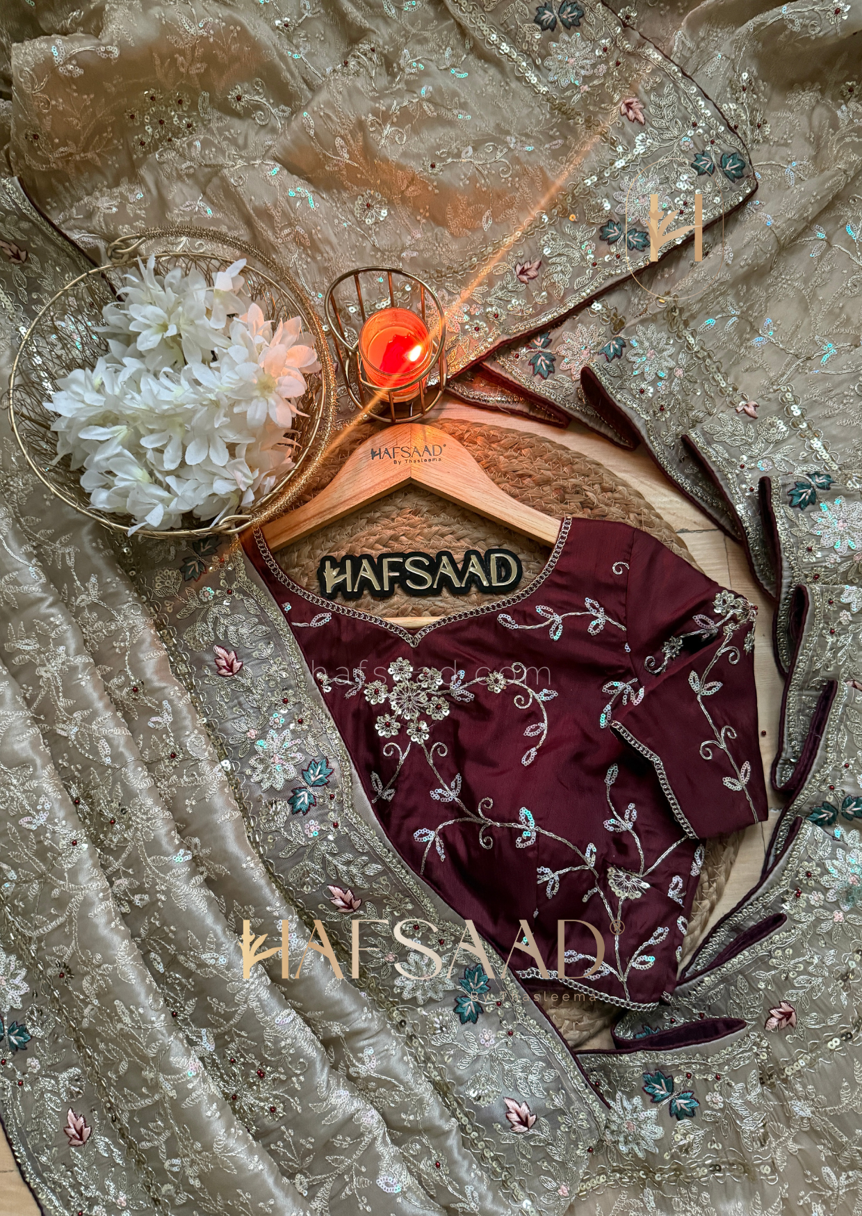 Hidaya - Soft tissue saree (Beige)