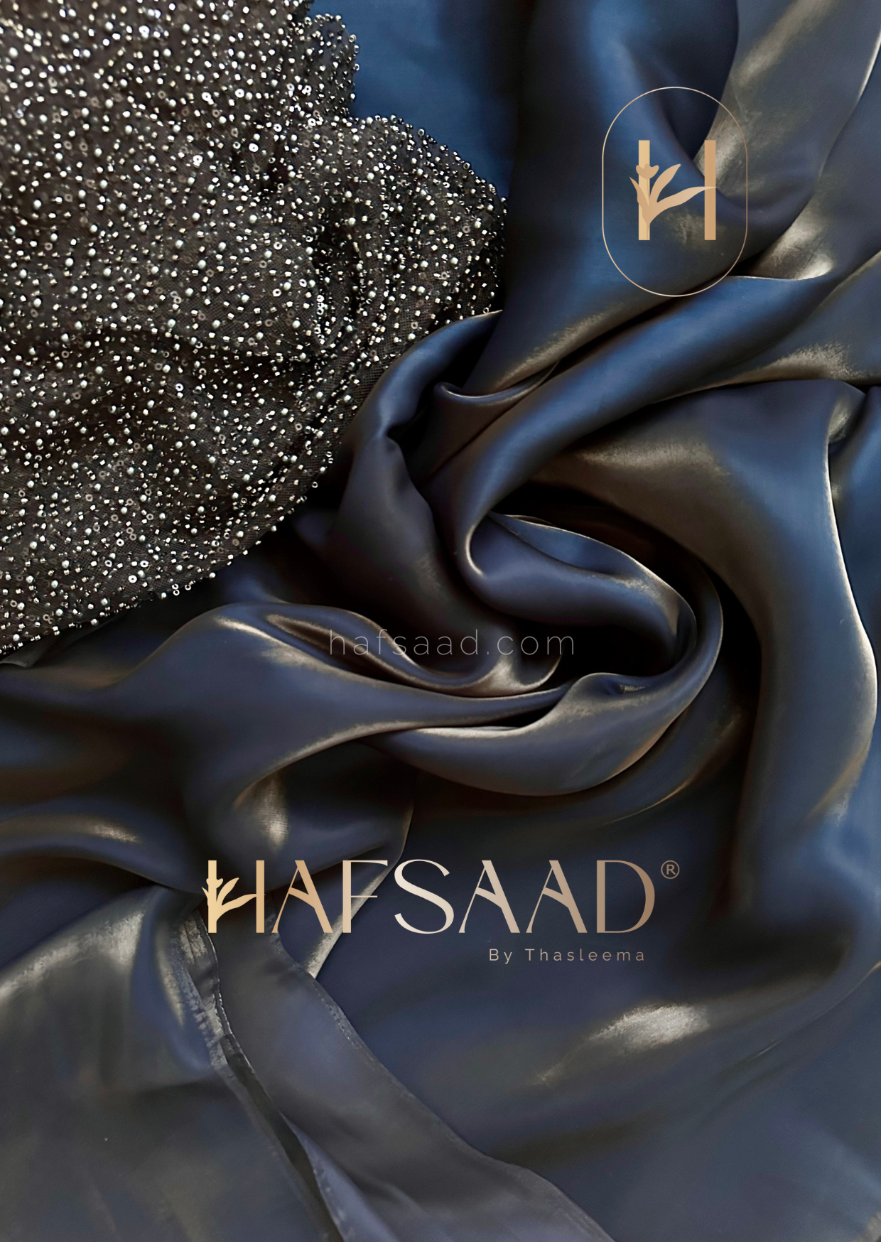 Medusa- Designer couture saree (Midnight blue)