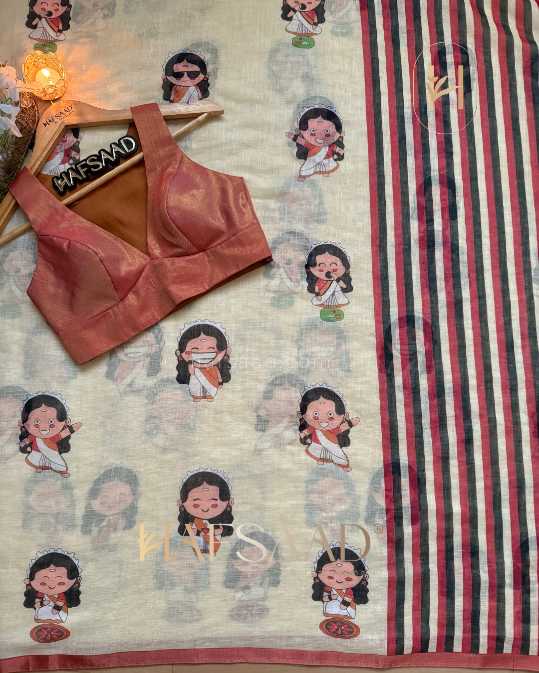 Cutie Patootie - Linen saree