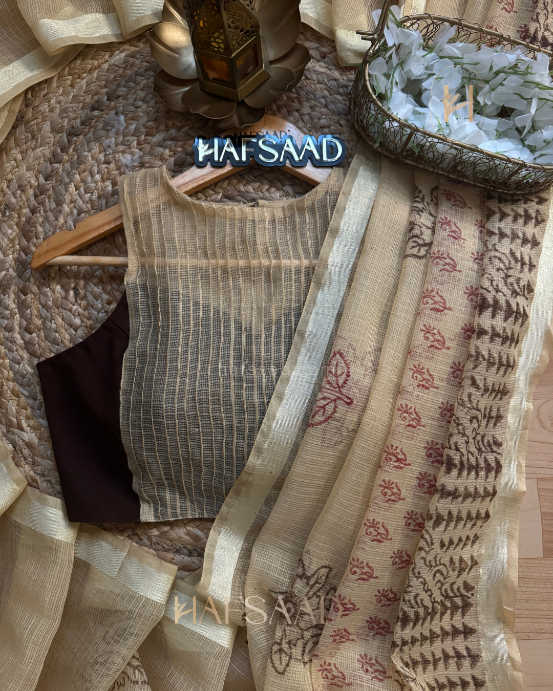 Aksha - Semi Kota print saree