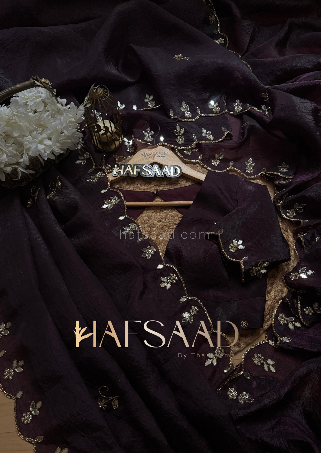 Lesha- Purplicious handwork saree