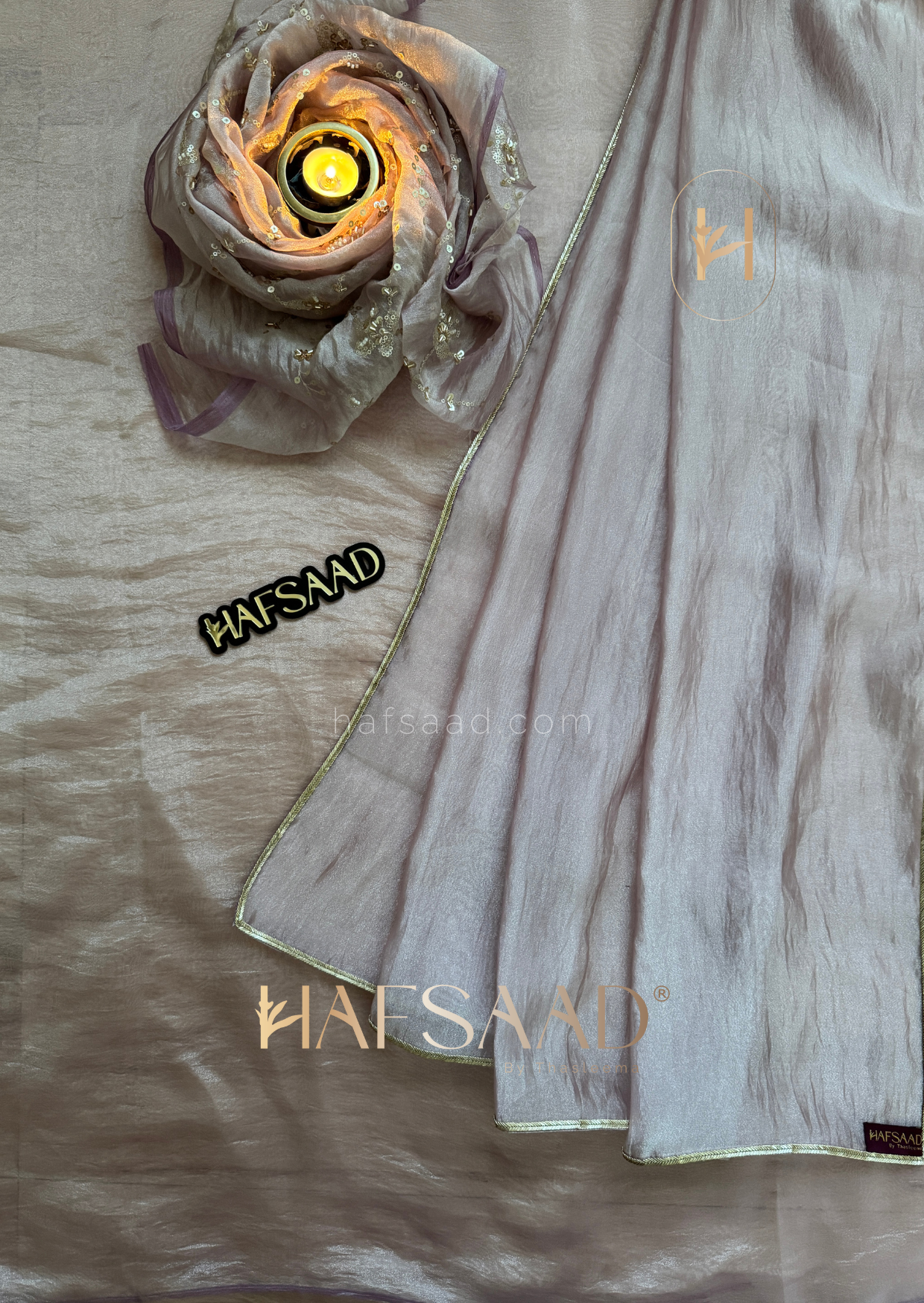 Alia - Soft tissue saree (Lavender)