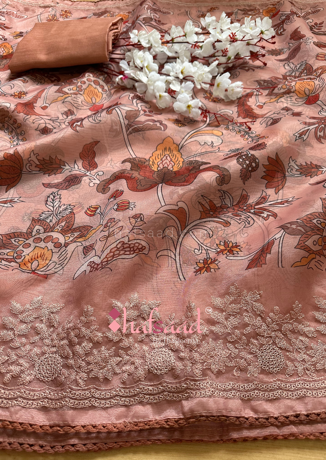 Roshini- kalamkari organza saree