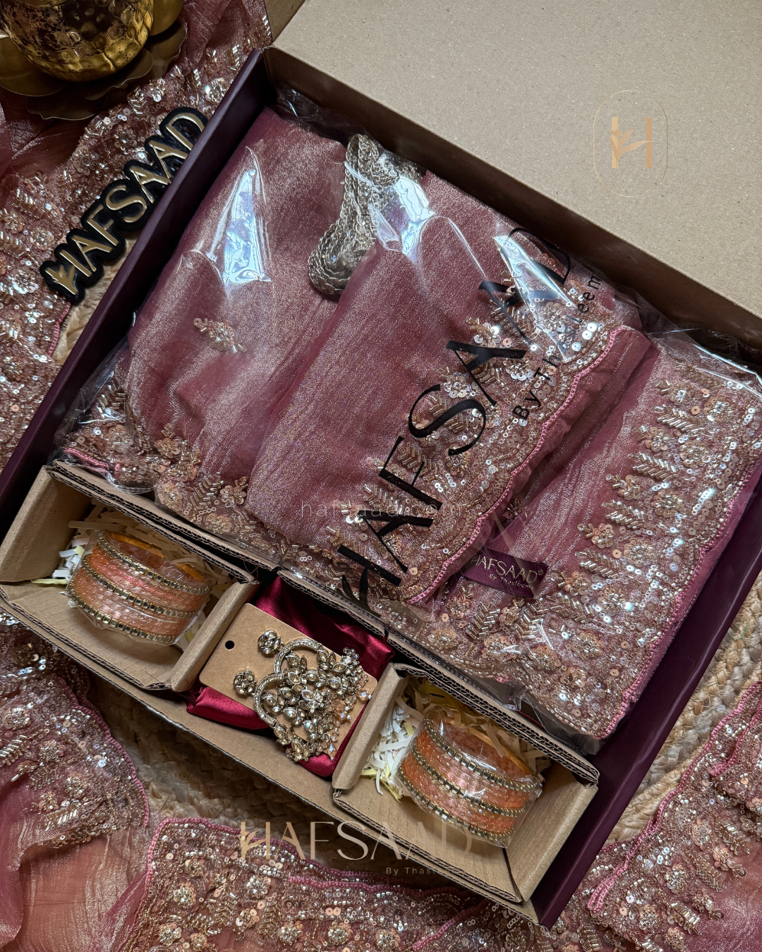 Mastani Saree Gift Combo (Rose Gold)