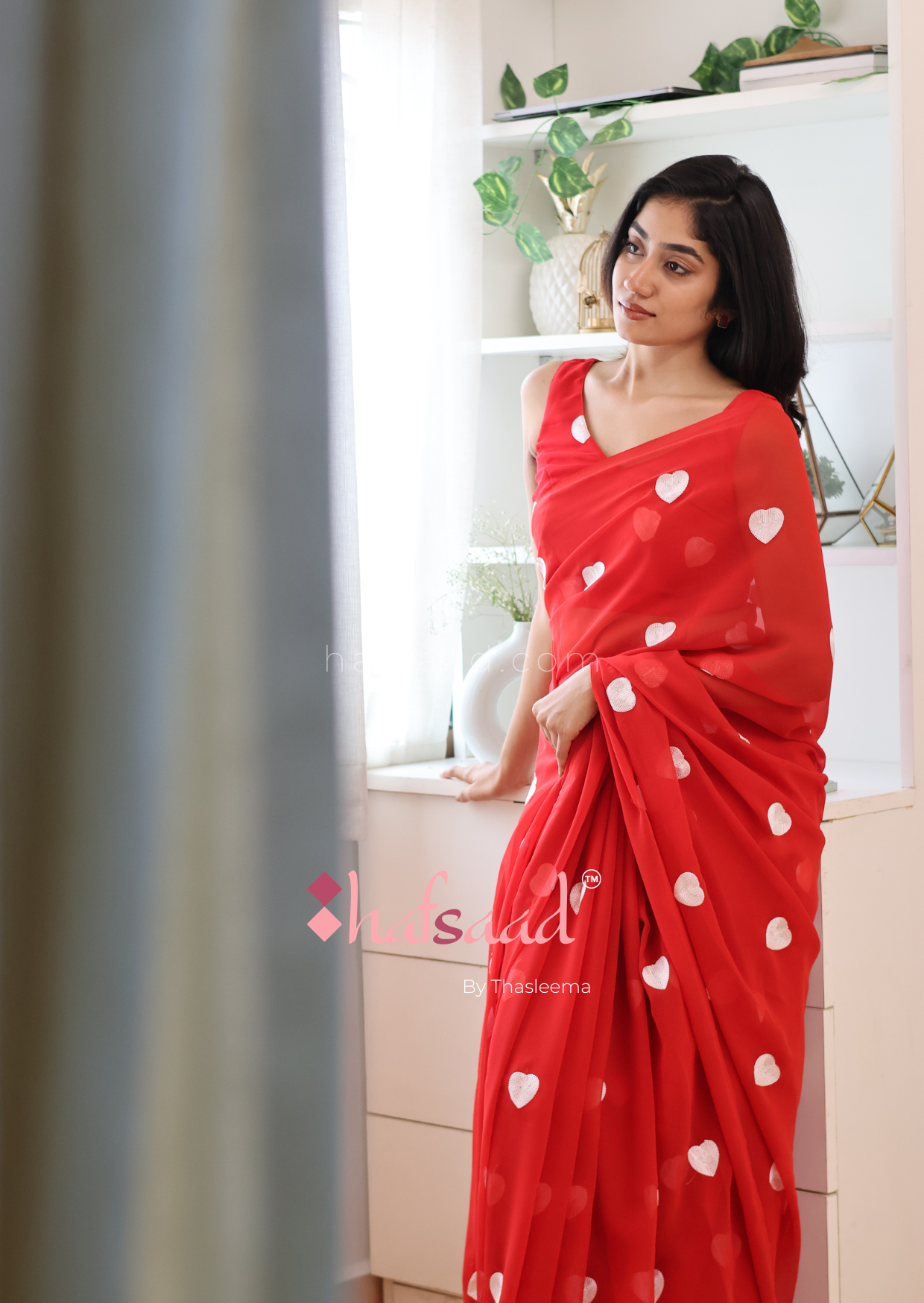 Lil Heart- Ready to wear saree (Red)