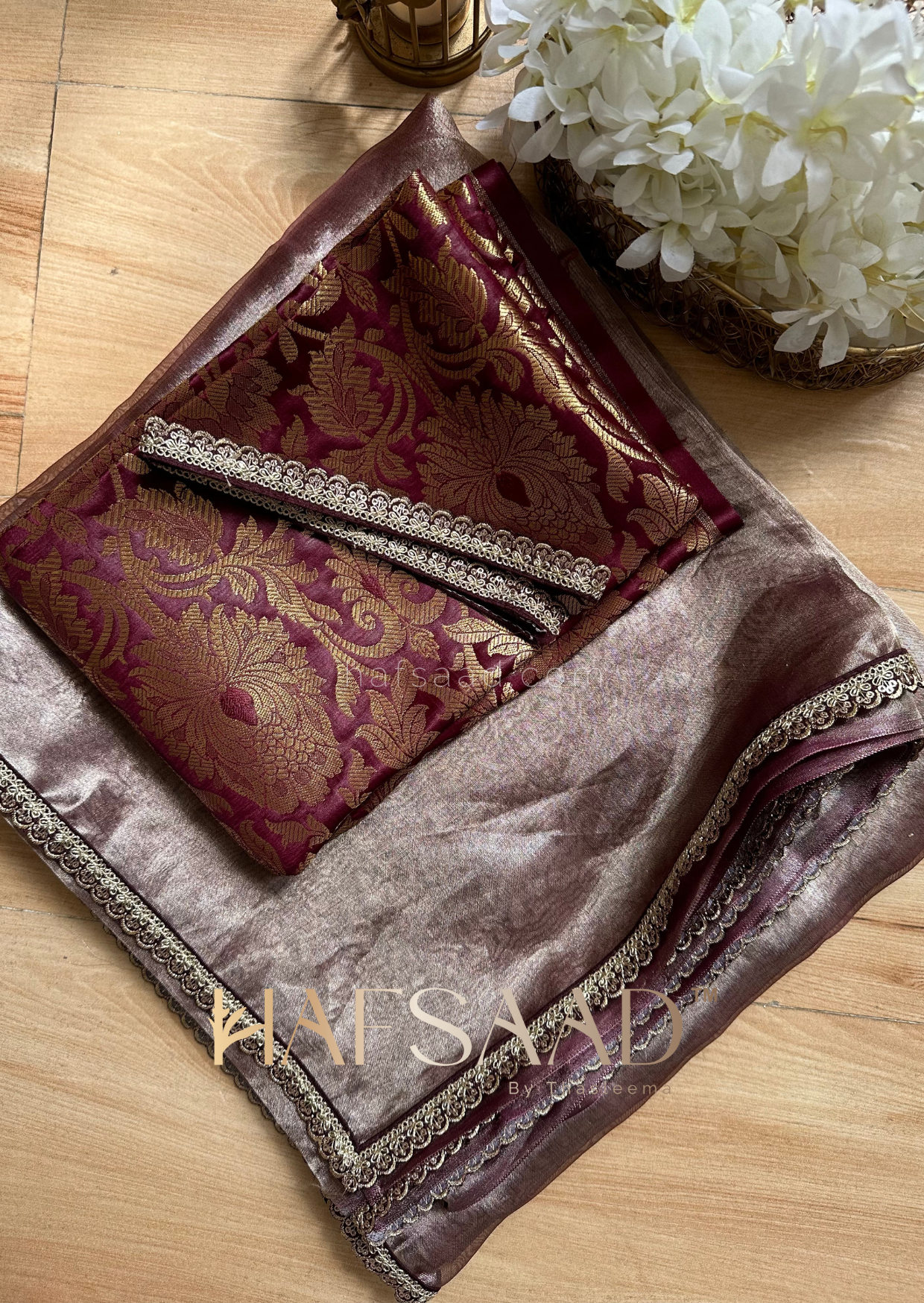 Mansi- Pure tissue silk saree (Purple)
