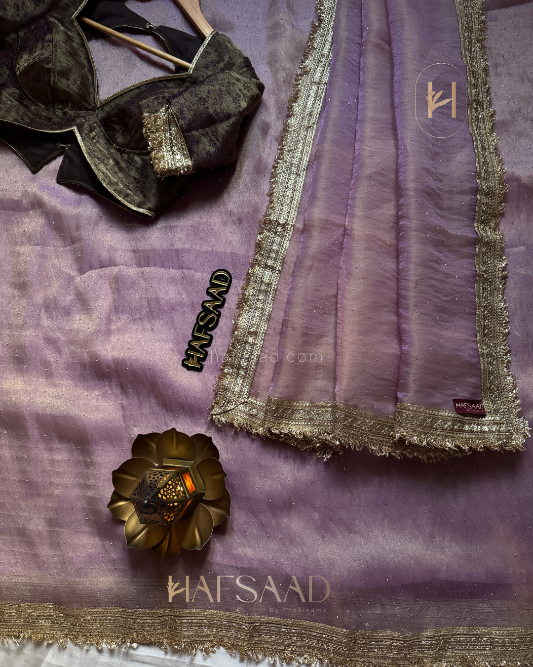 Simran- Kiran Lace Saree (Lilac)