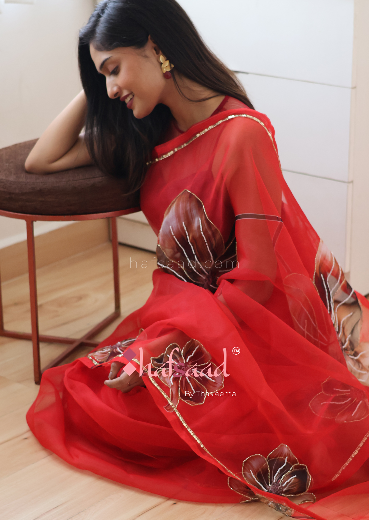 Dear Daisy- Ready to wear saree (Sensuous Red)