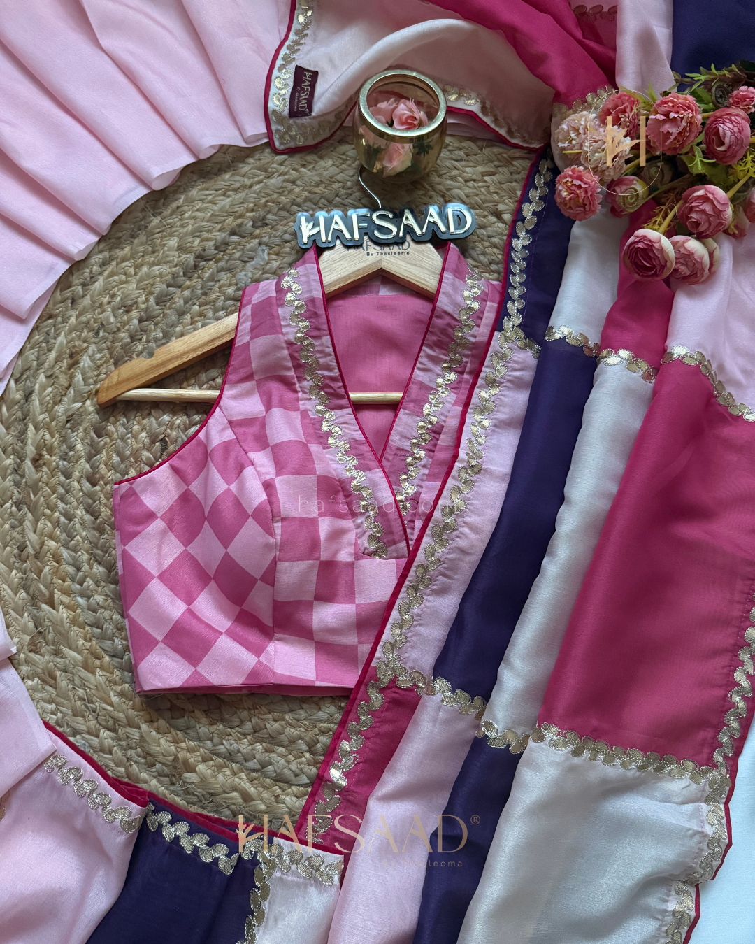 Saloni- Soft organza saree (Pink)