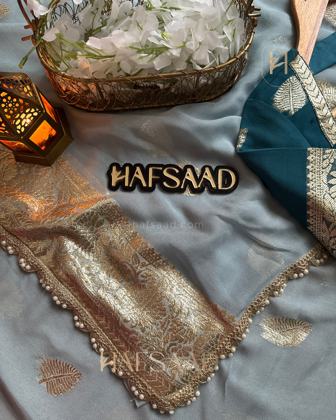 Nafeesa - Pure viscose saree (Sky Blue)