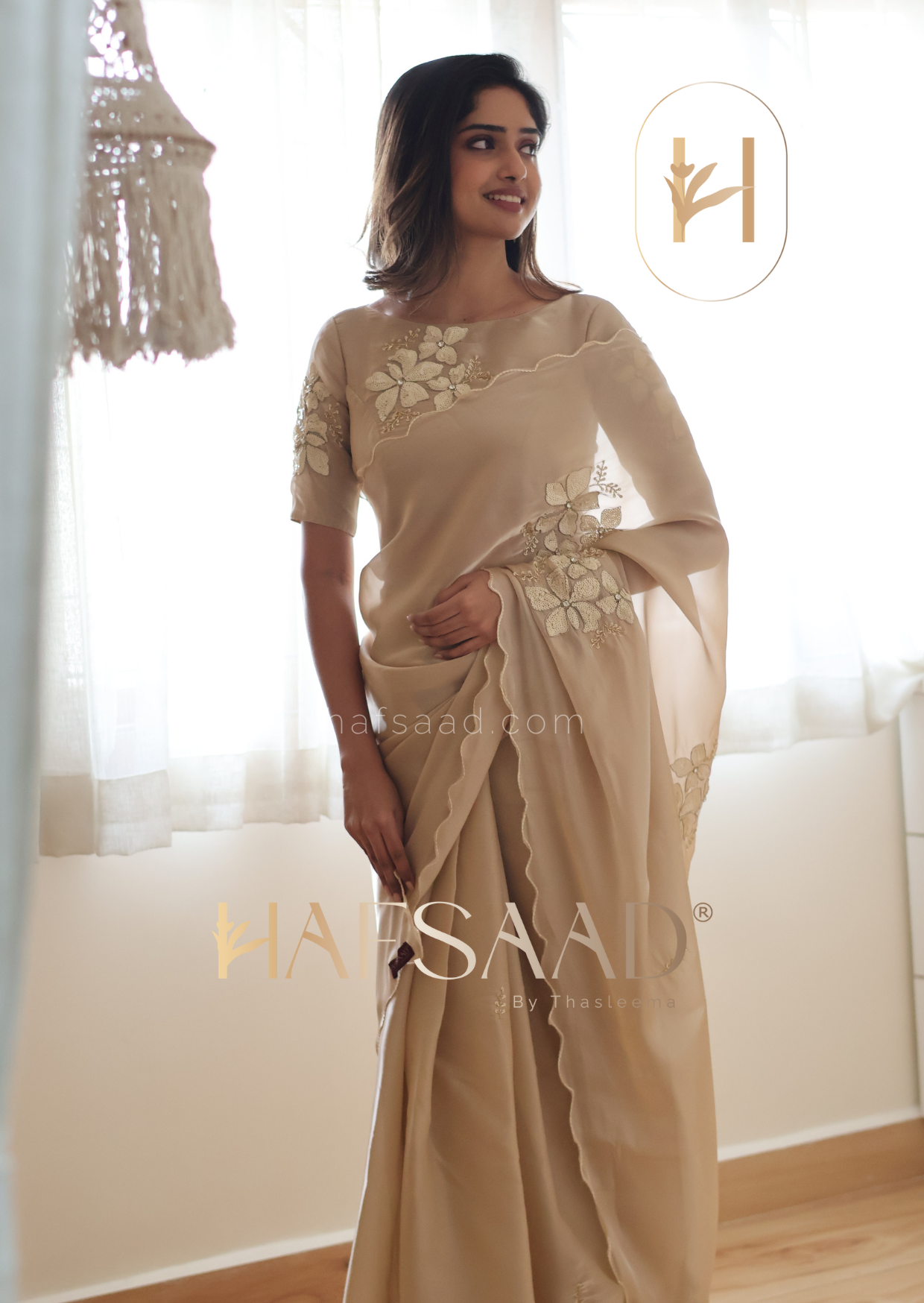 Nina- Handwork satin organza saree