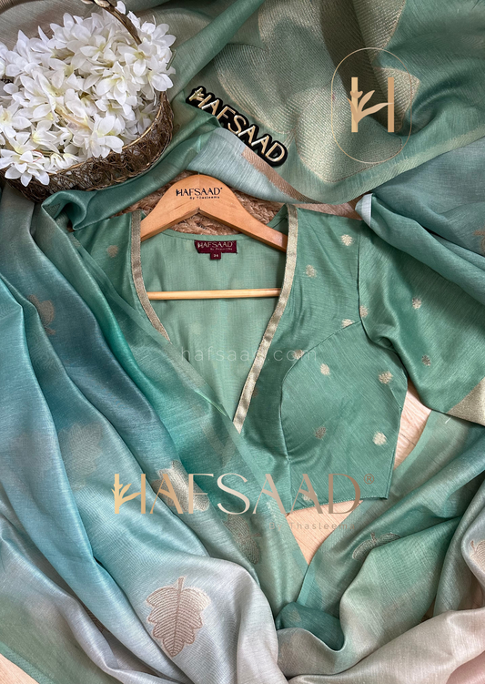 Resham- Handloom khadi silk saree (Pastel green)