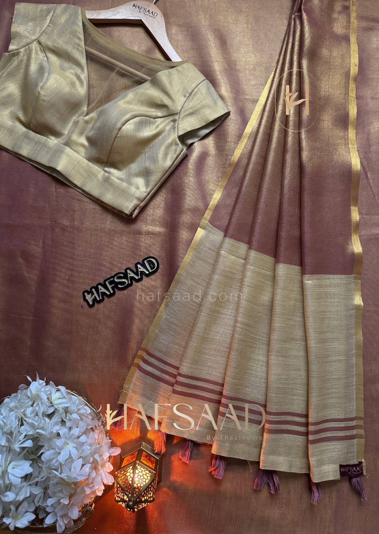 Pragati - Soft tissue silk saree (Mauve)