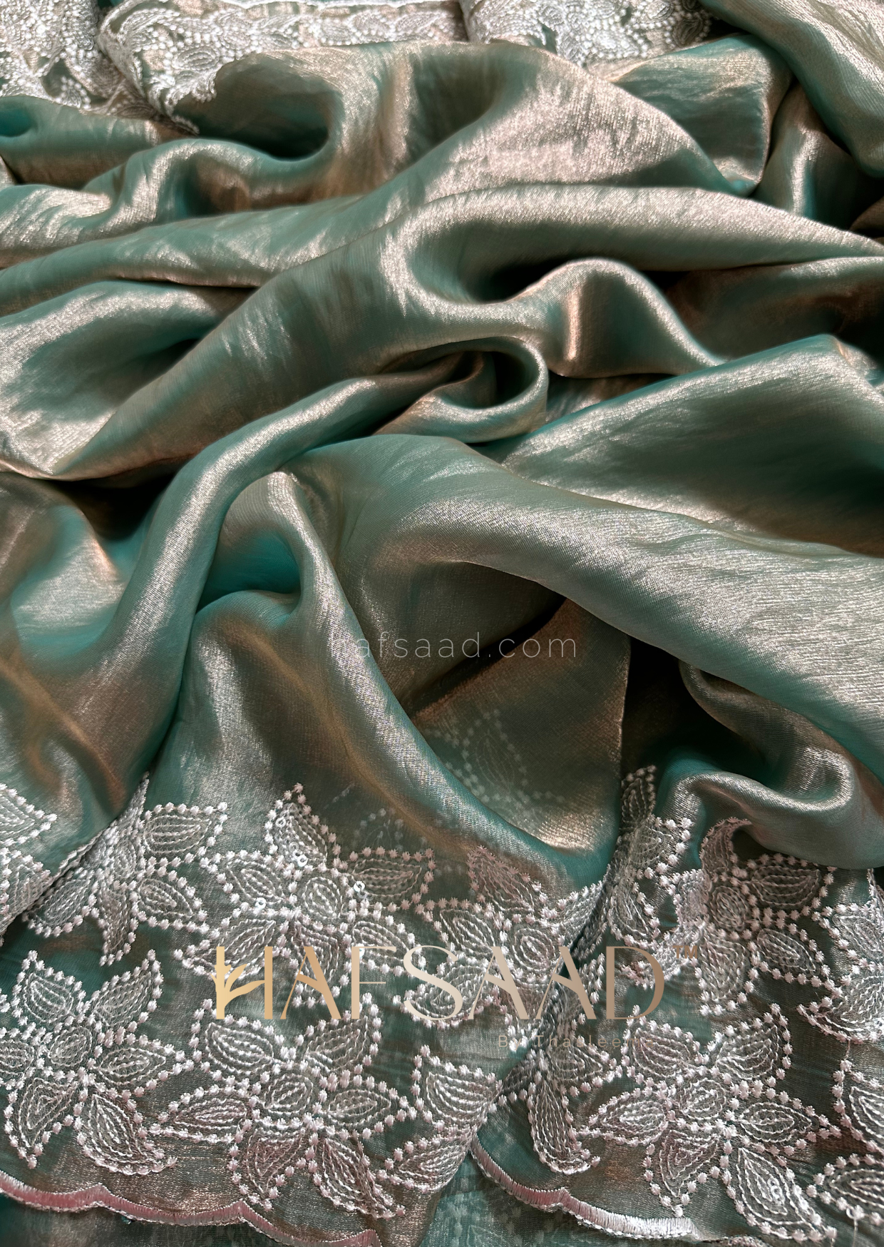 Niki- Soft satin organza (Teal green)