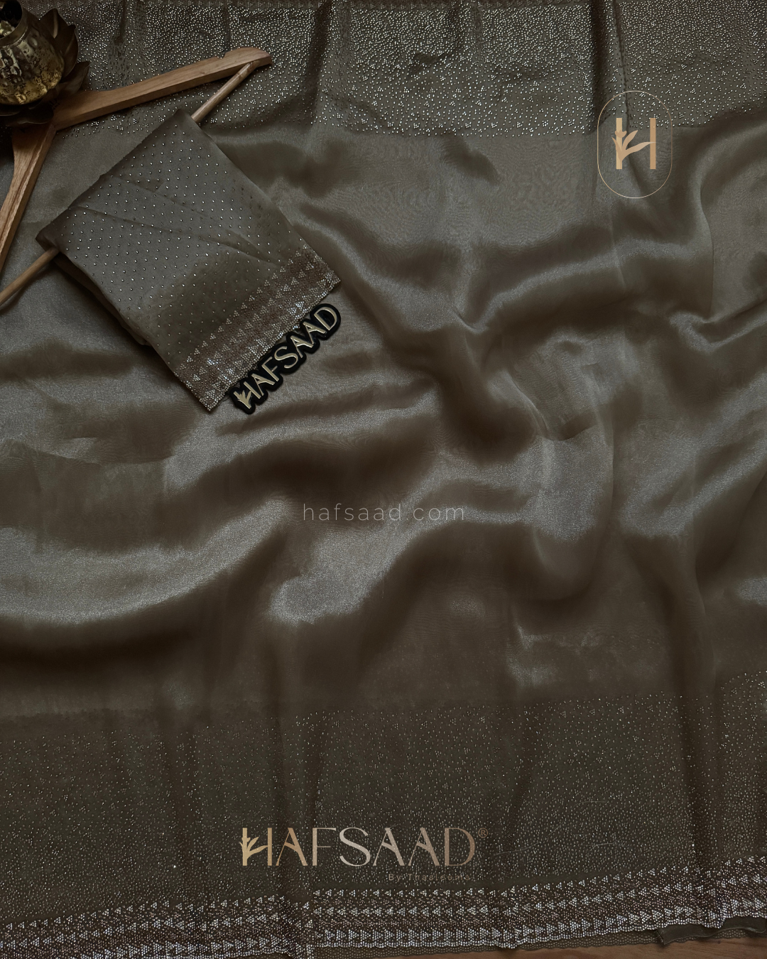 Fidha- Designer saree(moss grey)