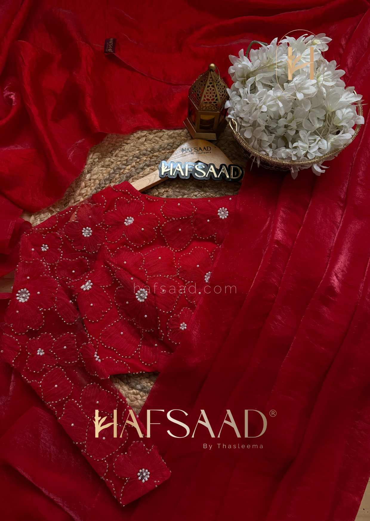 Cassie - Space silk saree (Red)