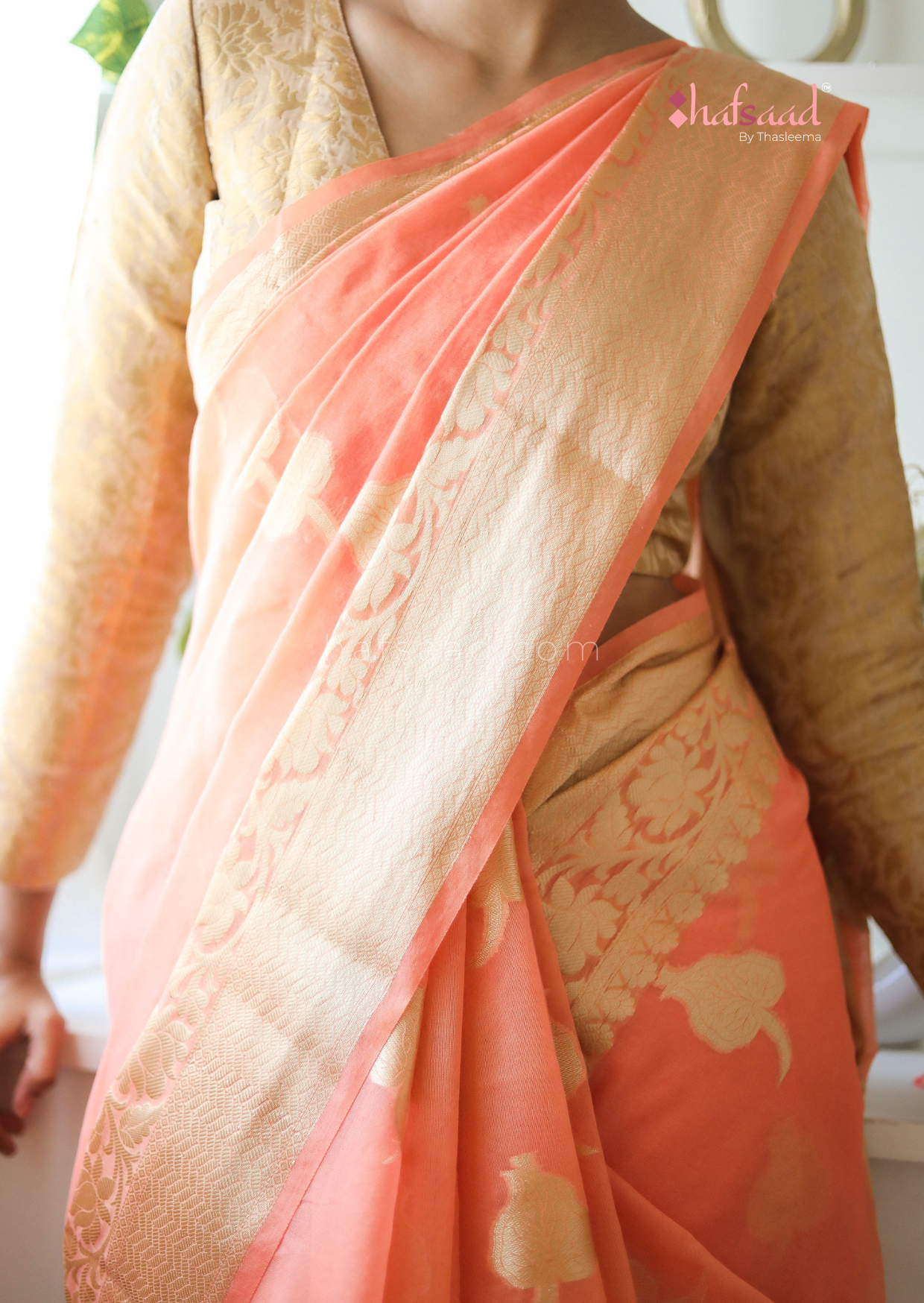 Amrutha-Coral silk saree