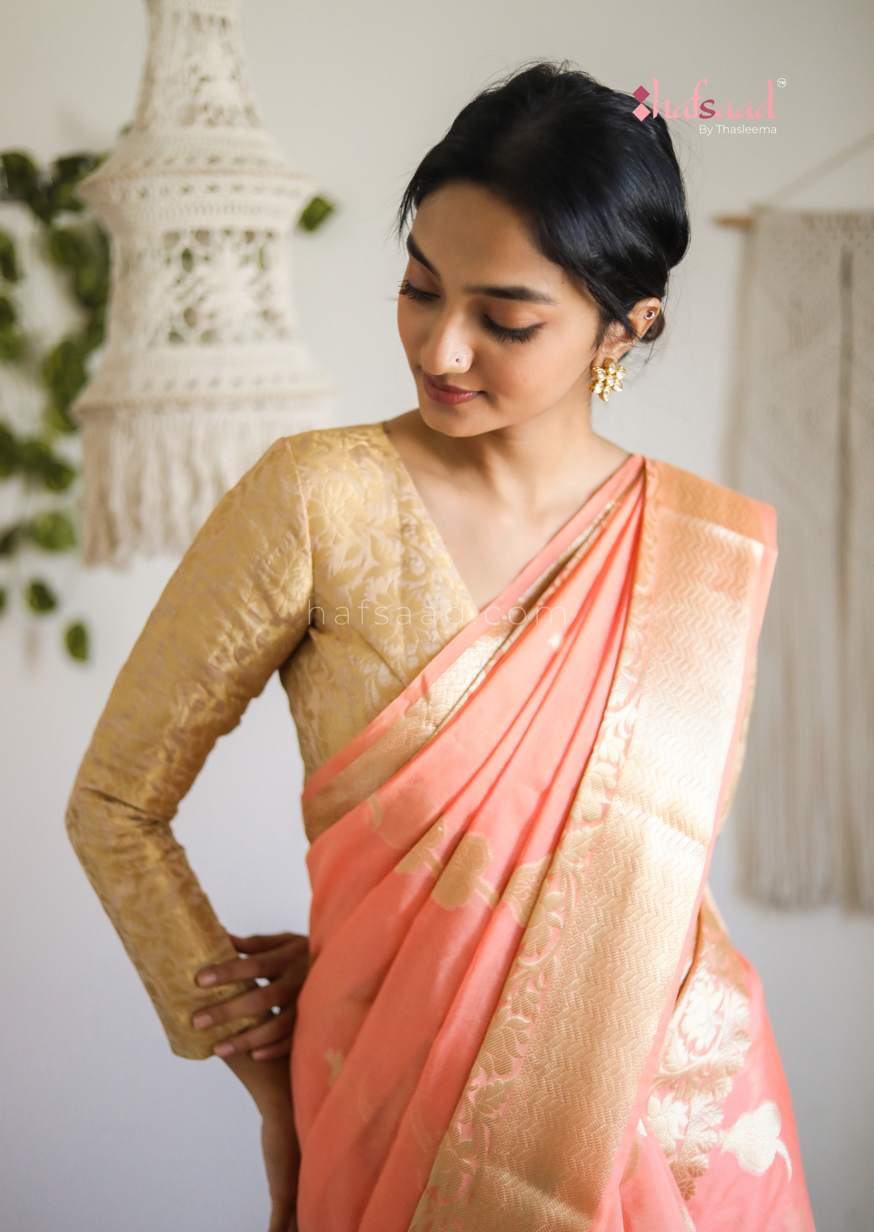 Amrutha-Coral silk saree