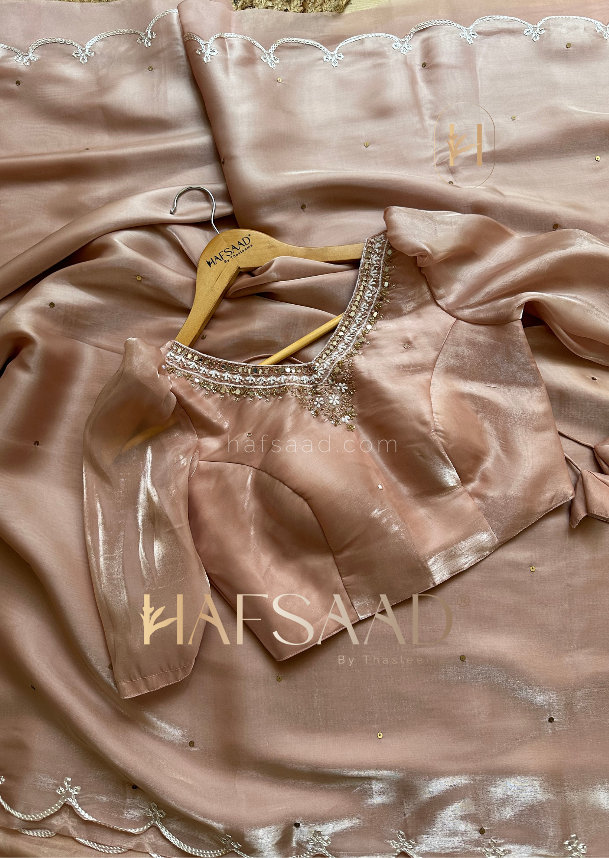 Seema- Handwork satin organza saree