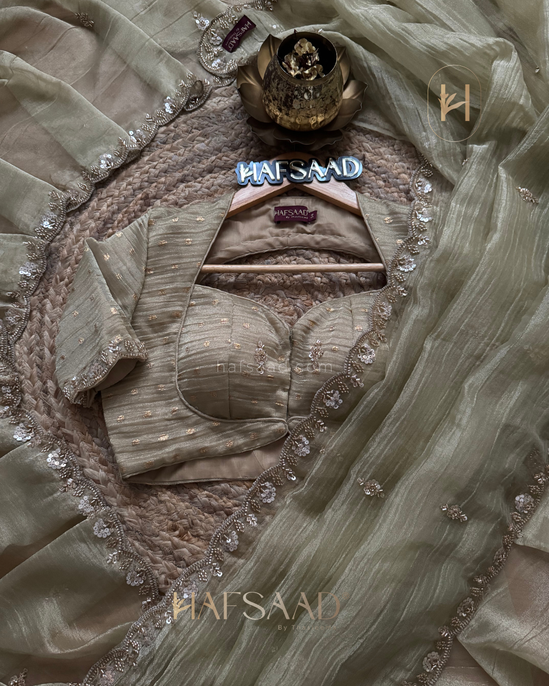 Mithul- soft tissue saree (Gold)