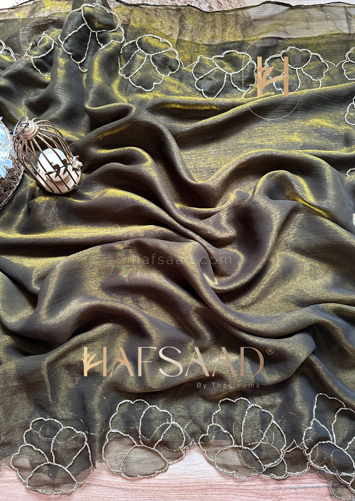 Athira- metallic chiffon silk saree