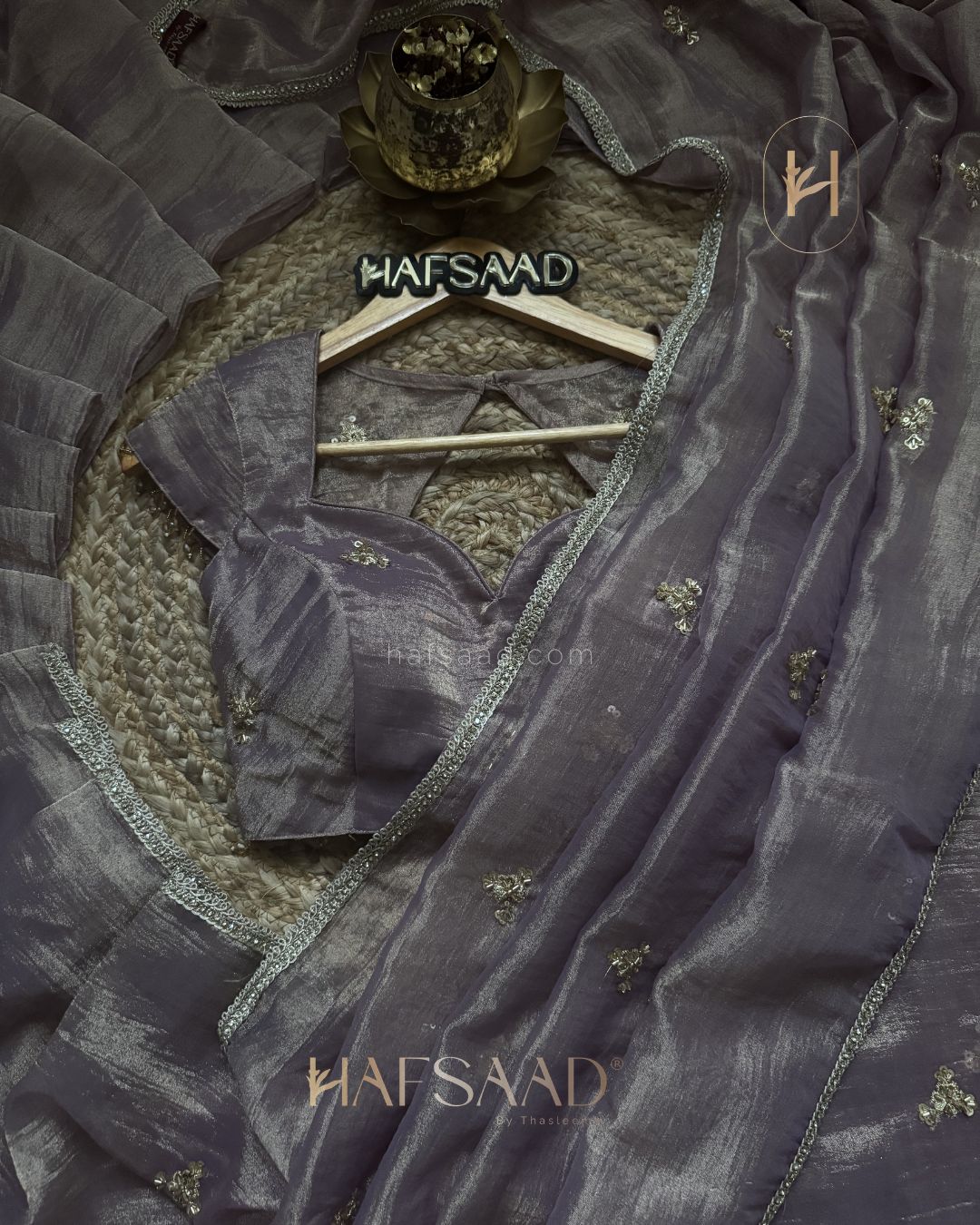 Saira-Imported Tissue Saree (grey)