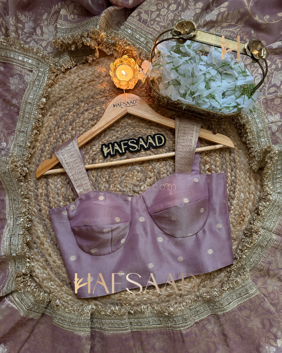 Nisha - Banaras Tissue Silk Saree (Lavender)