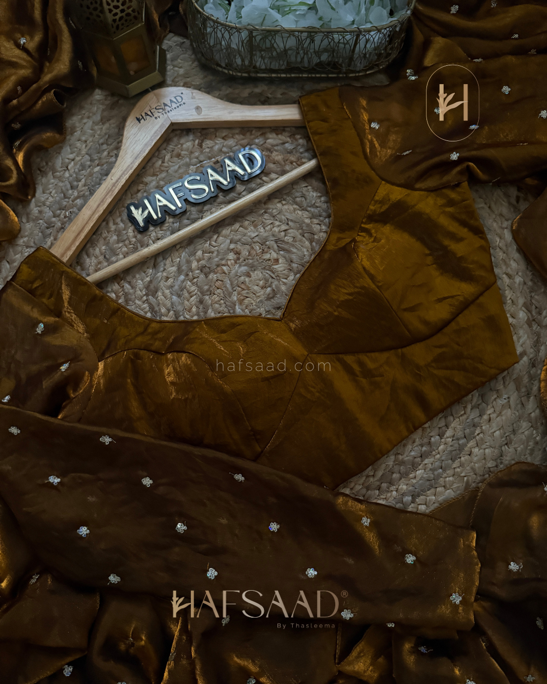 Hani- Stardust Satin Saree (Mustard )