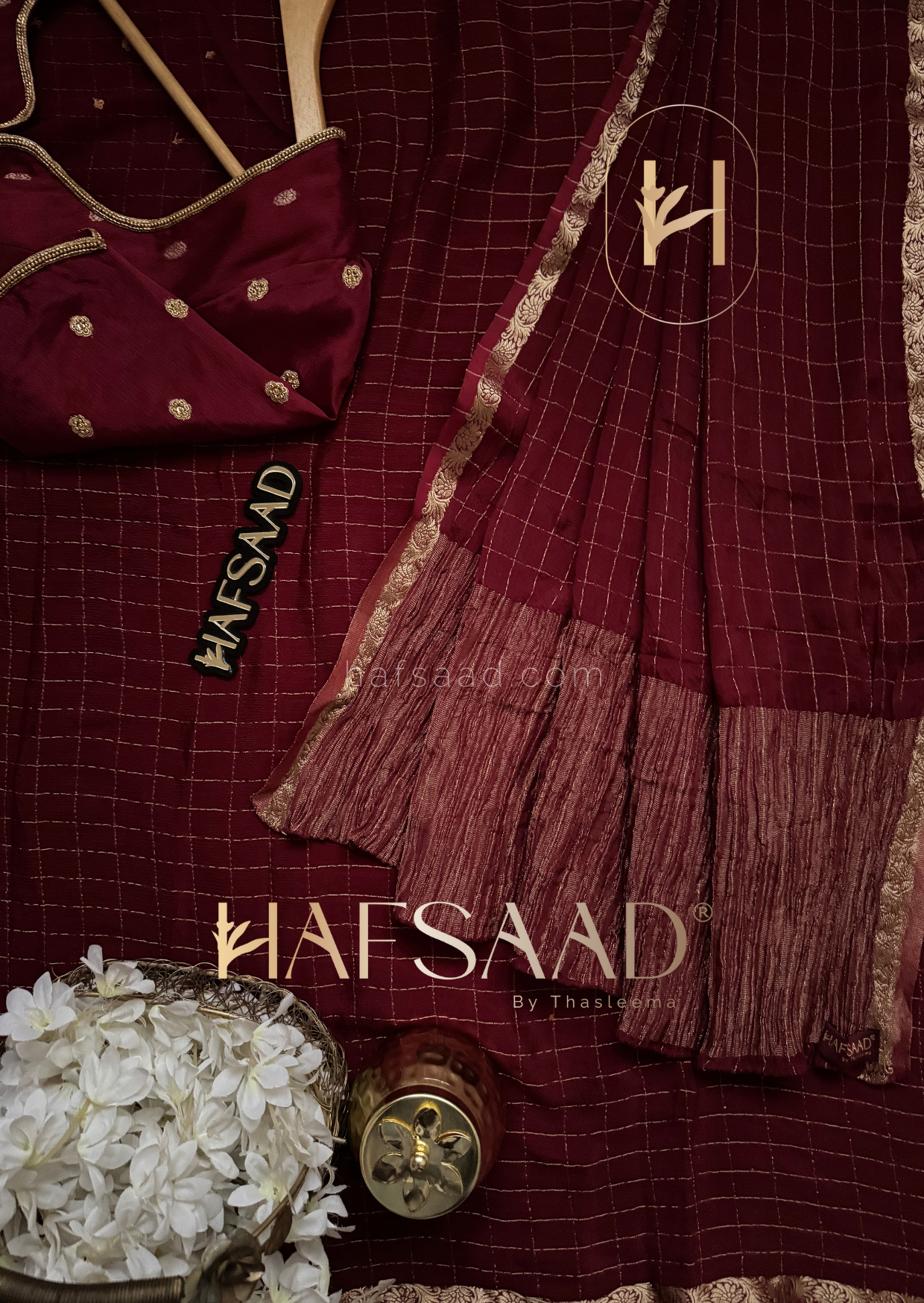 Madrasi handwork-Premium crushed chinnon saree