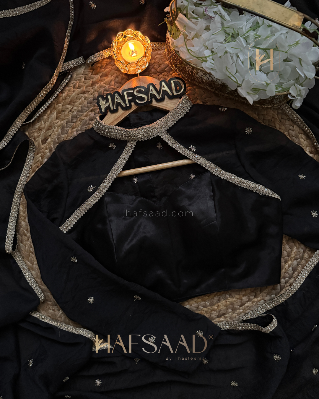 Rupali - Chiffon silk saree (Black)