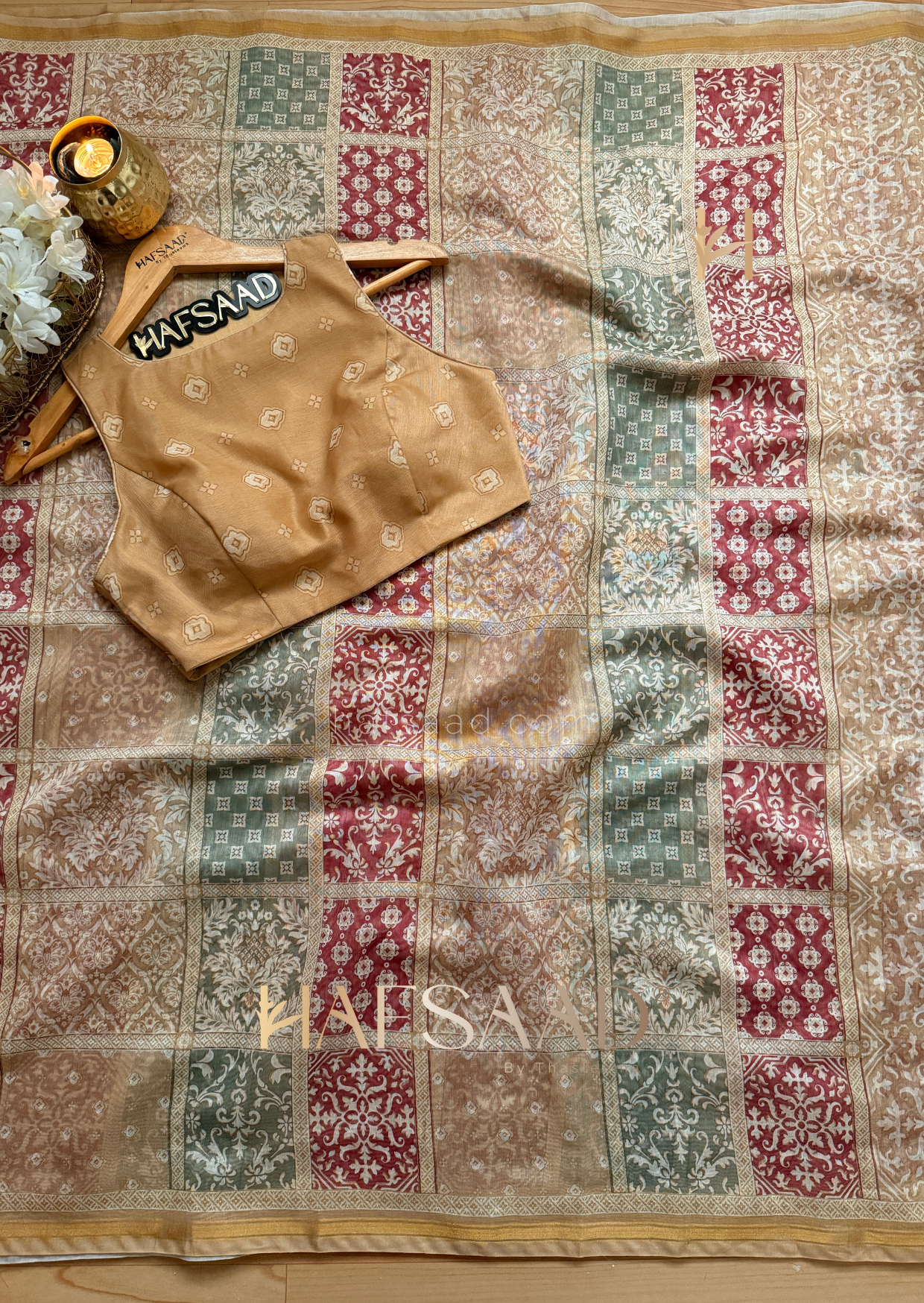 German paisley - soft German silk saree