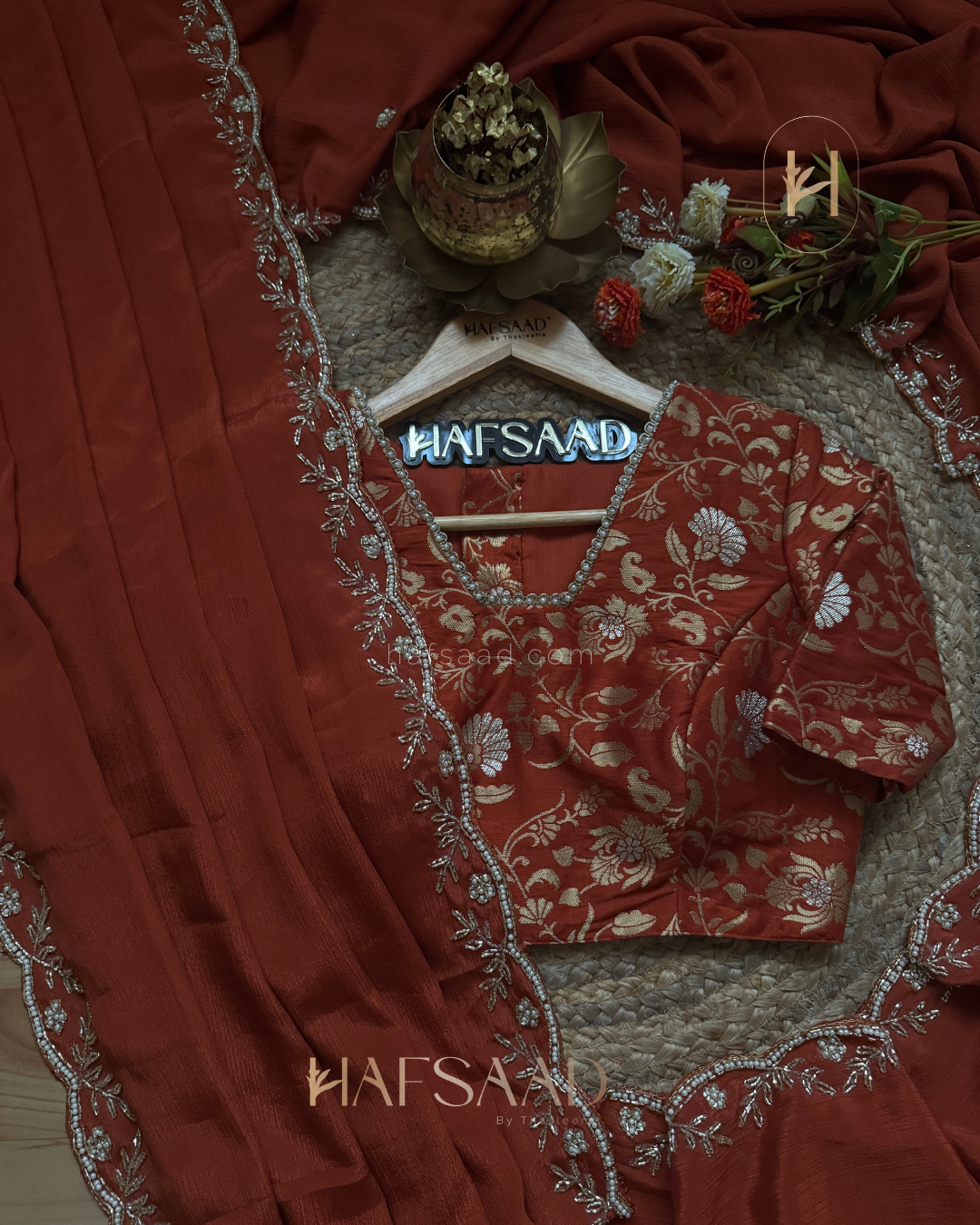 Himanshi - Chinnon saree (orange)