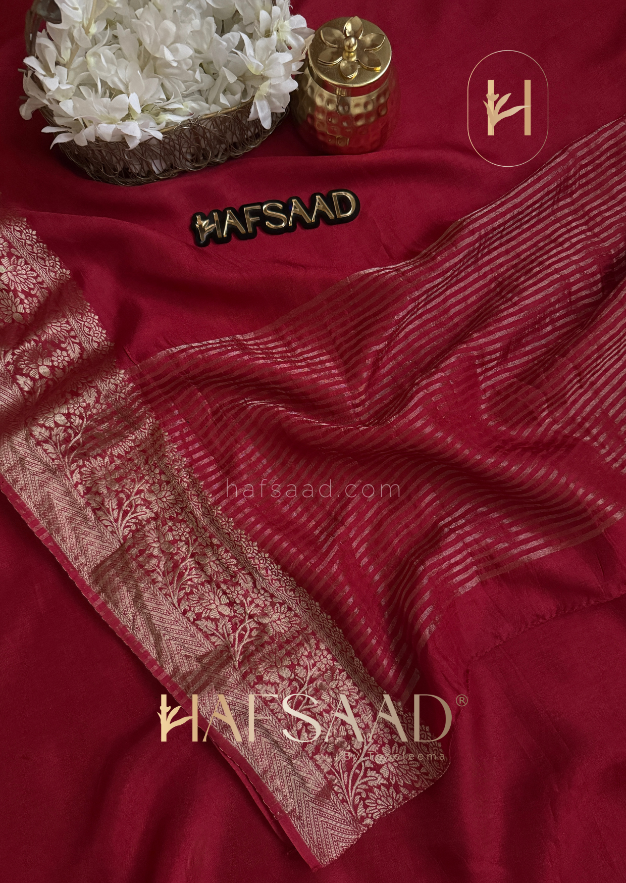 Maya - Silk cotton saree (Red)
