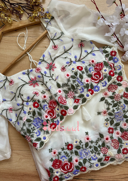 Winter Garden- soft embroidery saree
