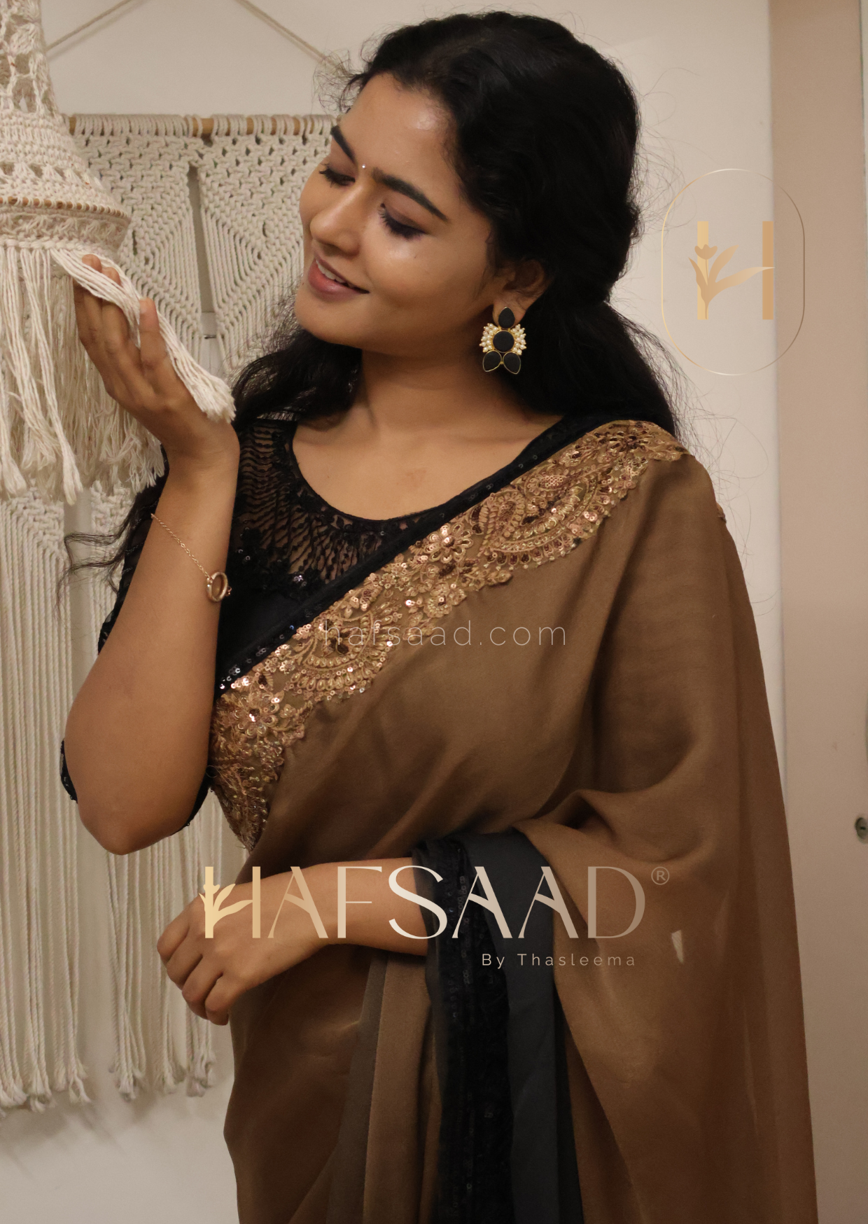 Anup- Ombre Brown designer saree