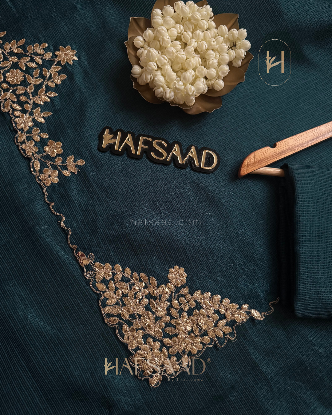 Rubita- Gota Work Saree (Peacock blue)