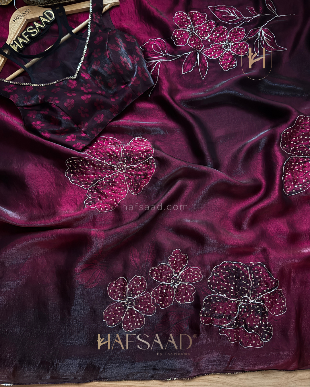 Andria- Stardust Satin Saree