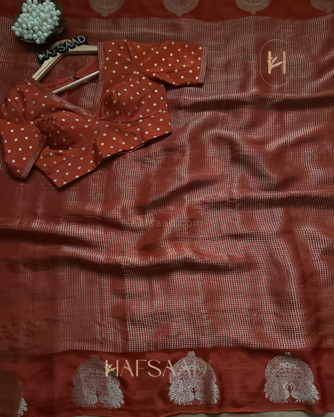 Manisha- Semi Silk Saree (Orange)