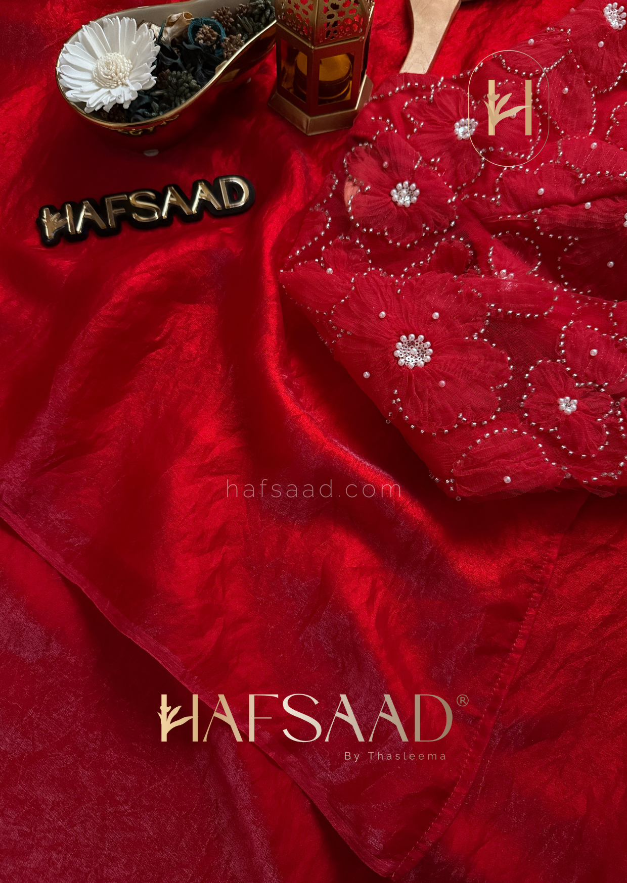Cassie - Space silk saree (Red)