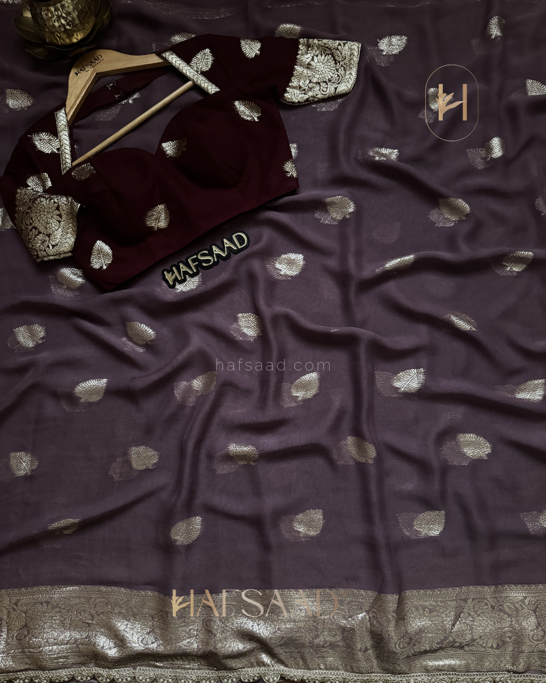 Nafeesa - Pure viscose saree (dusty lavender)