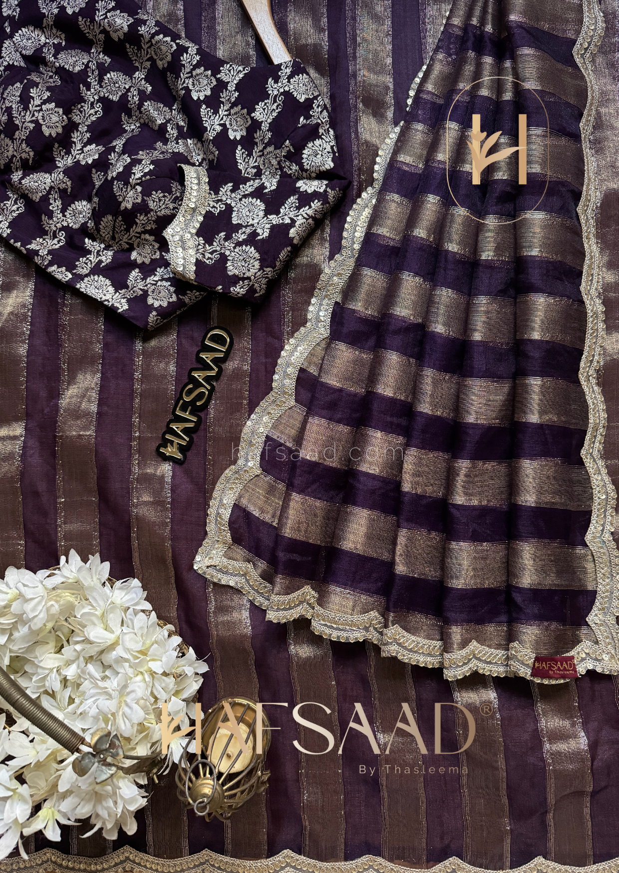 Neha - Soft tissue saree (Purple)