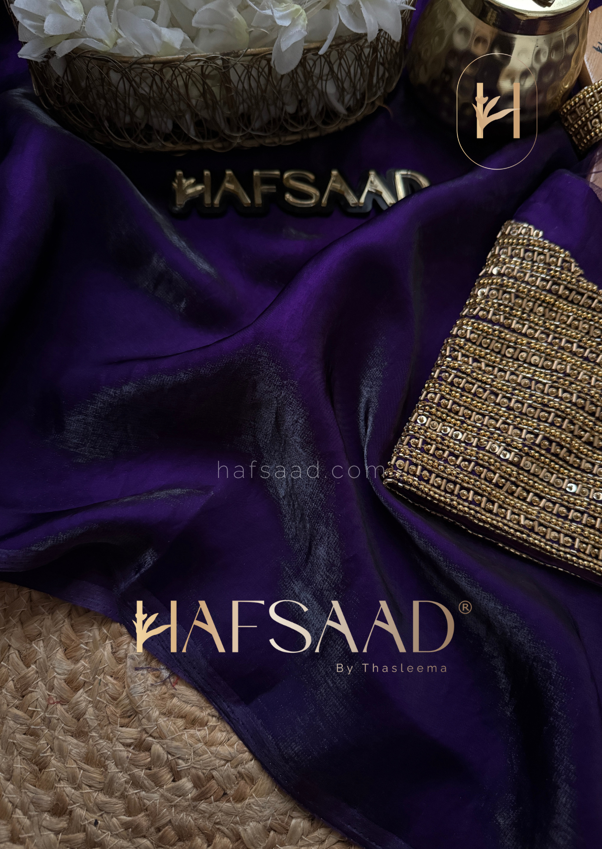 Tara - Artisanal handwork saree (Purple)